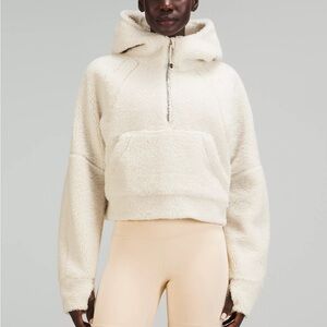 NWT Lululemon white opal scuba oversized half-zip fleece hoodie XS/S